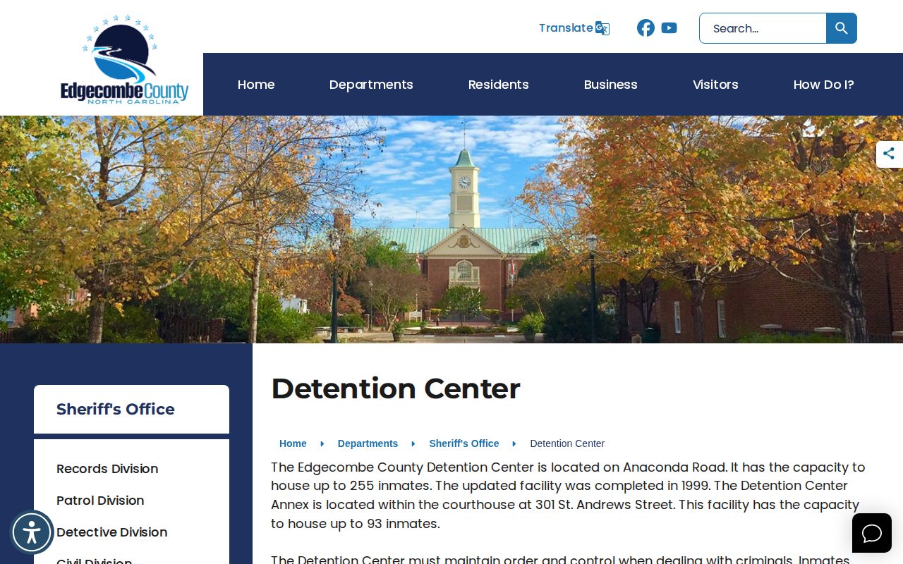 Edgecombe County Detention Center release records and facility facts