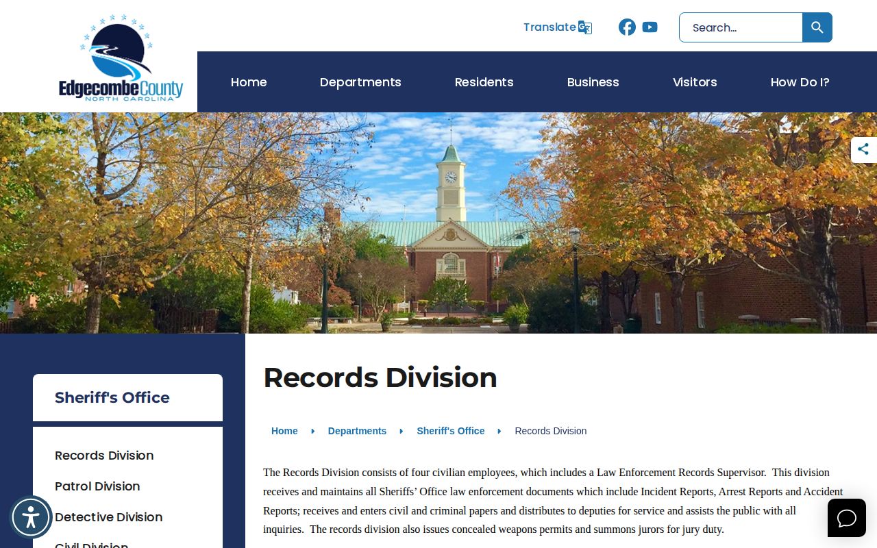 Edgecombe County released inmate record request categories
