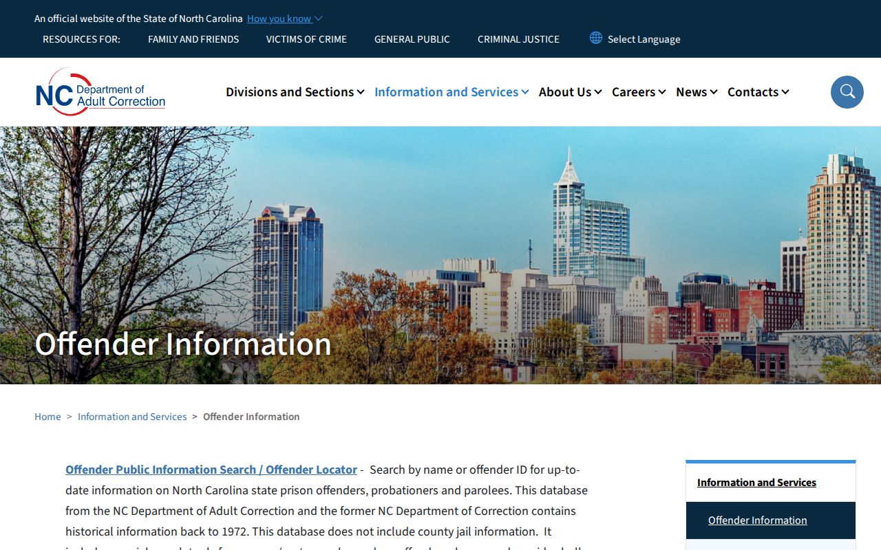 NCDAC scope for Edgecombe County released inmate records