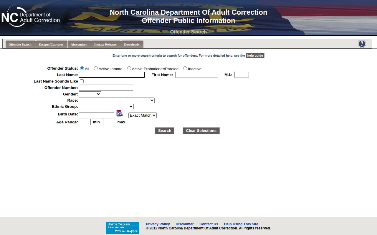 NCDAC search for an Edgecombe County projected release date